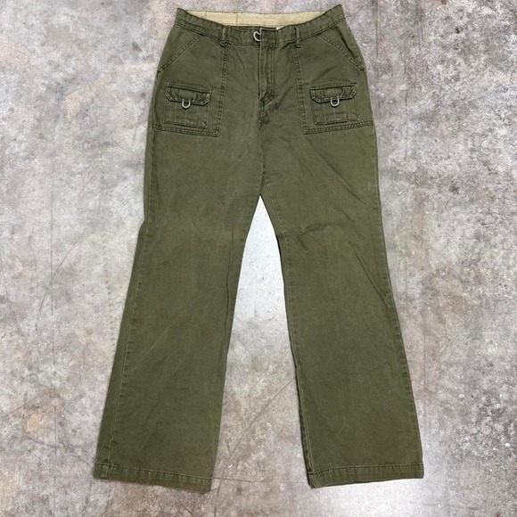 Jordache Denim - Jordache Green Military Inspired Y2K Flared Pants Size 11/12
